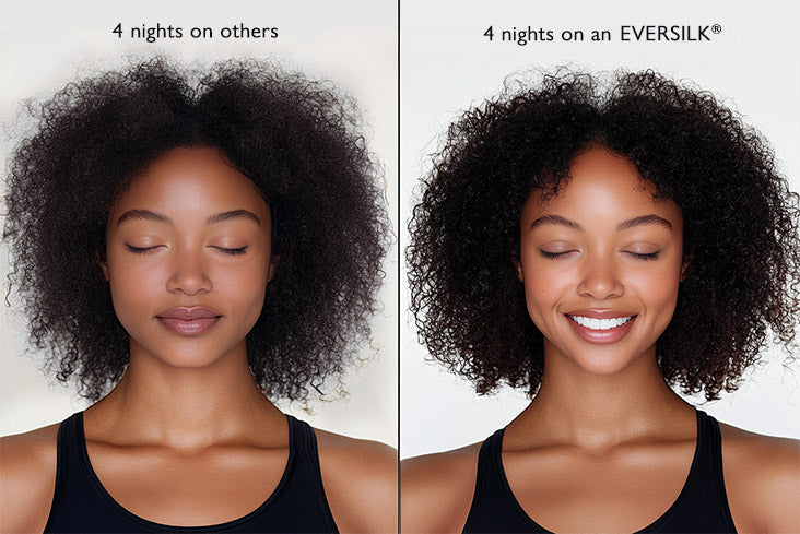 EVERSILK Pillowcase Before and After