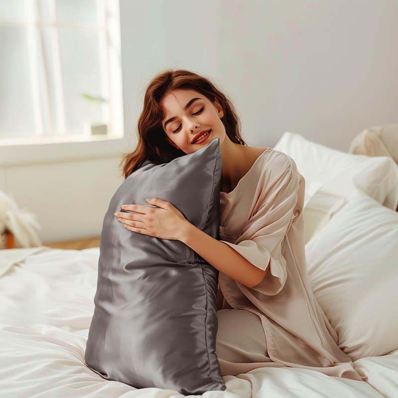 Standard Charcoal Silk Pillowcase EVERSILK – - Main Image